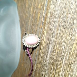 New Sterling silver Pink Peruvian Opal Ring Size 7.5